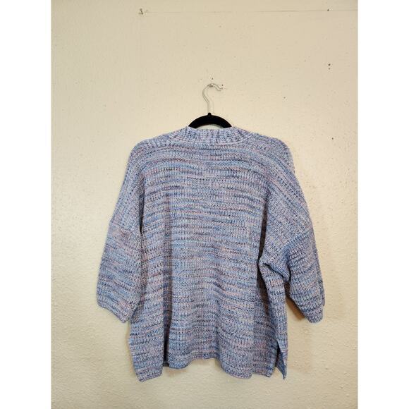 J. Jill Women's Multicolor V-Neck Half Sleeve Cropped Pullover Sweater XL Petite - Picture 2 of 6